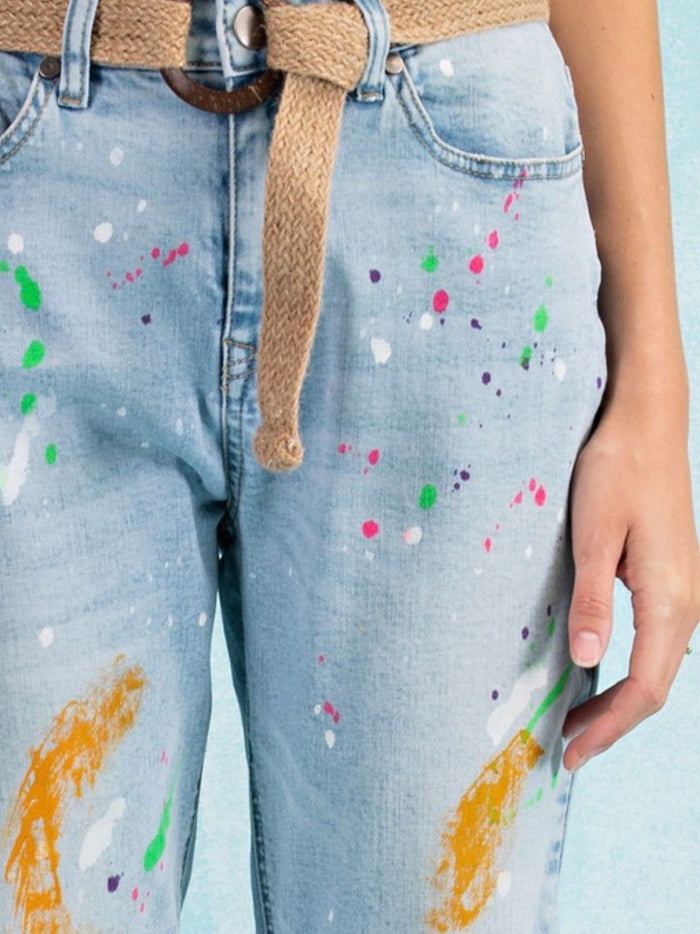 Brush Stroke Cropped Denim