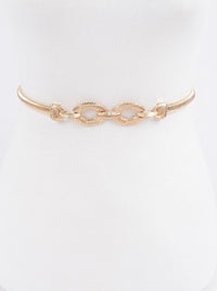 Textured Ovals Metal Elastic Belt