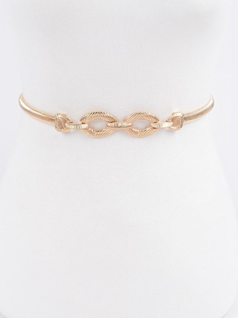Textured Ovals Metal Elastic Belt