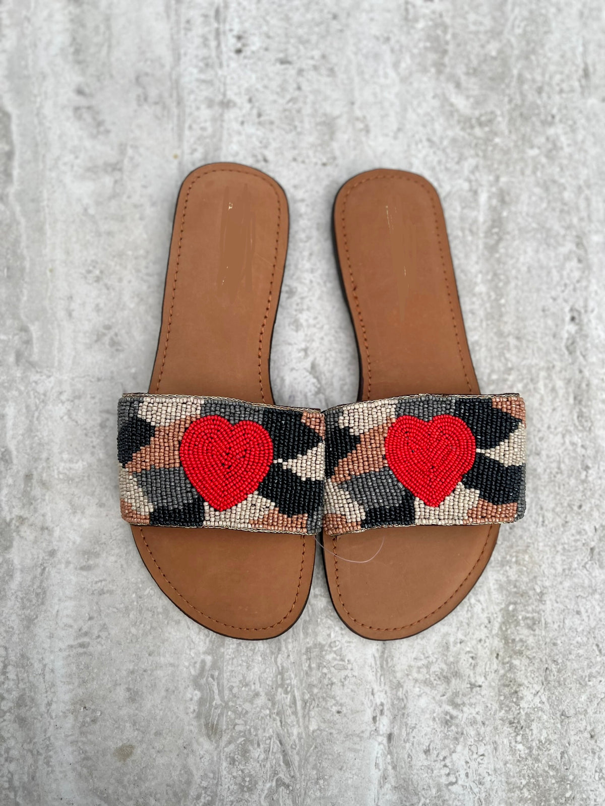 Heart Embellished Slippers