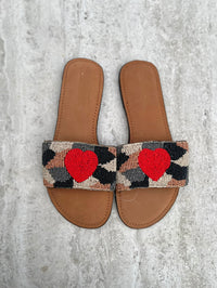 Heart Embellished Slippers