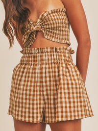 Dark Mustard Crop Short Pant Set