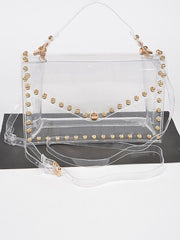 Round Studded Clear Bag