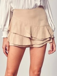 Beige Linen Skort