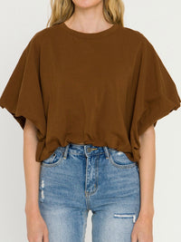 Brown Padded Crop Top