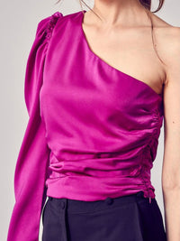 One Shoulder Ruched Blouse