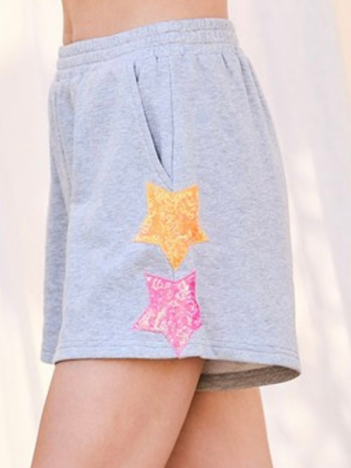 Side Sequin Star Short Pant Set