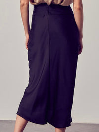 Elegant Front Tie Midi Skirt