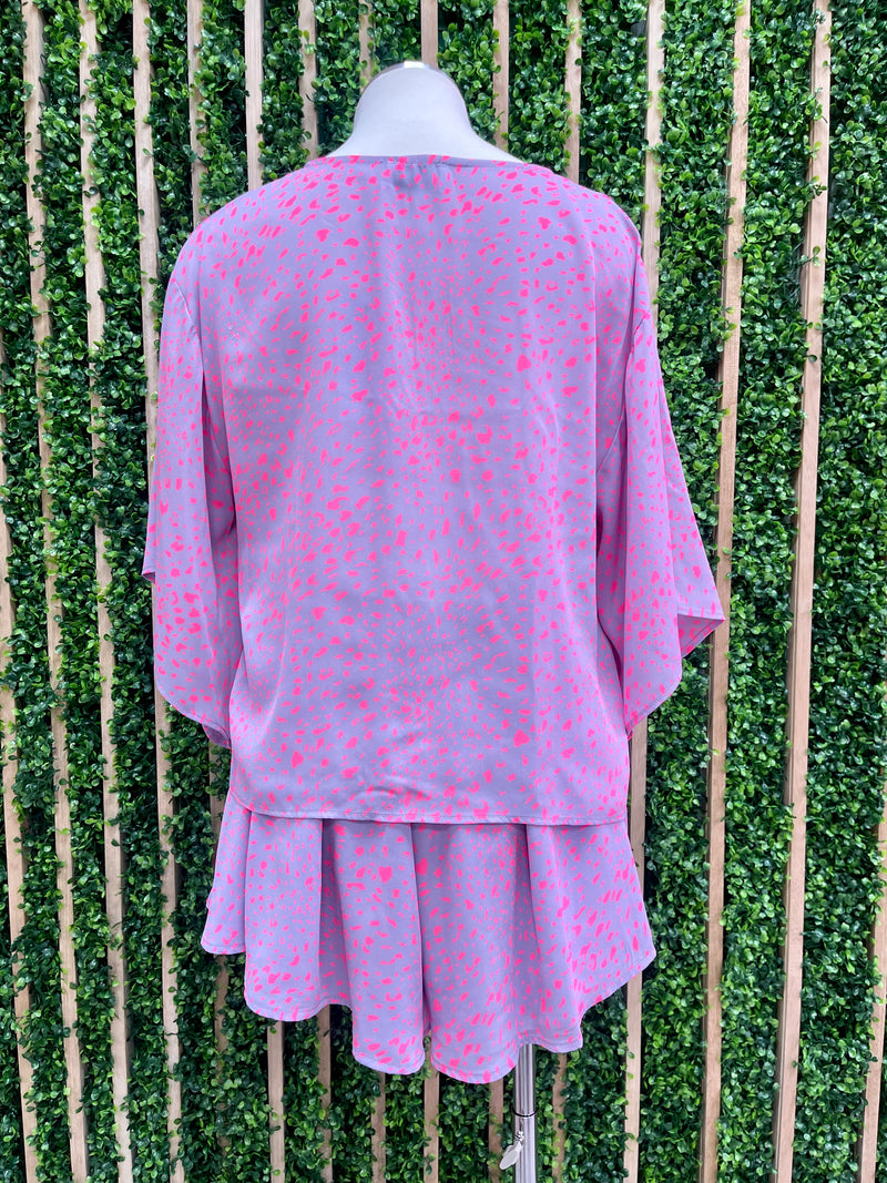 Lavender Hot Pink Kimono Top