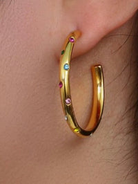 Zirconia Studded Large Hoops