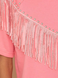 Studded Fringe Detail Short Pant Set