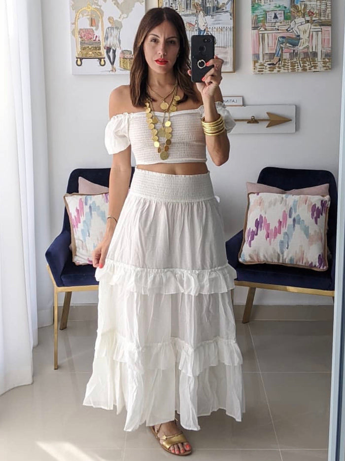 Boho Tiered Maxi Skirt