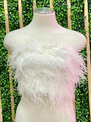 Feather Strapless Top