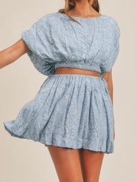 Blue Paisley Mini Skort Set