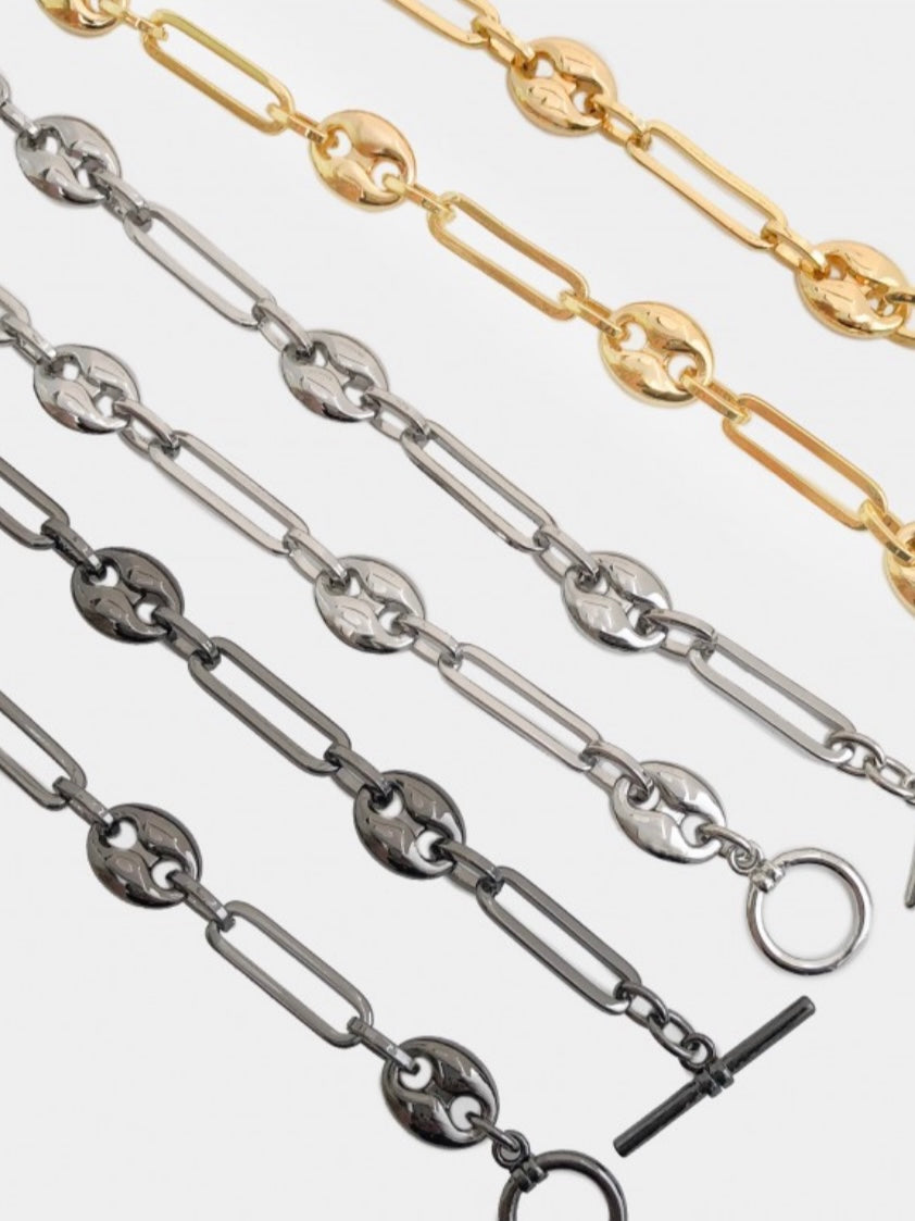 Puff Mariner Paperclip Chain Necklace