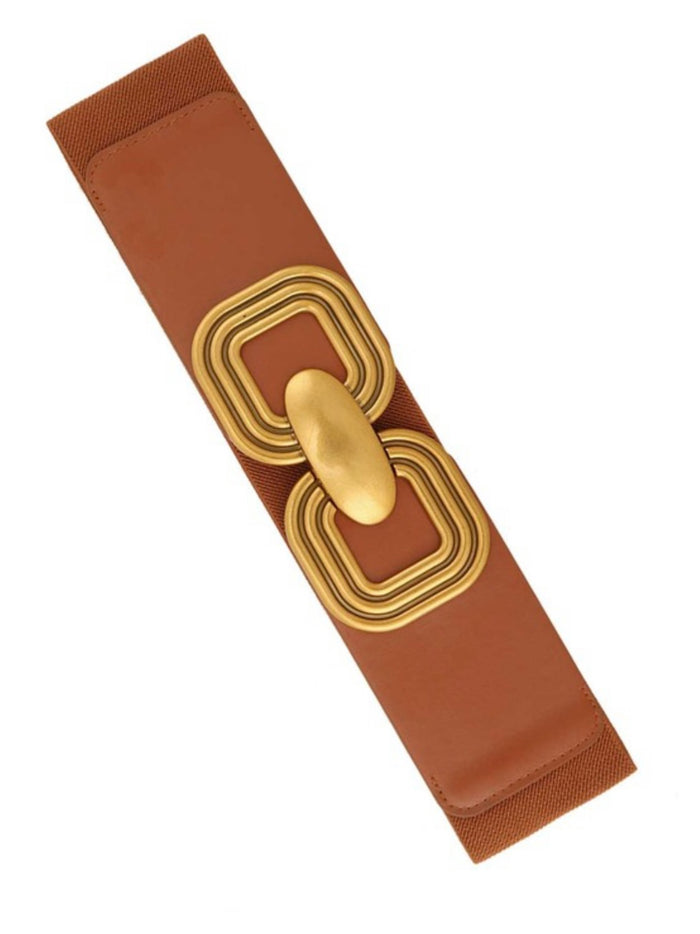 Textured Double Square Linked Elastic Belt