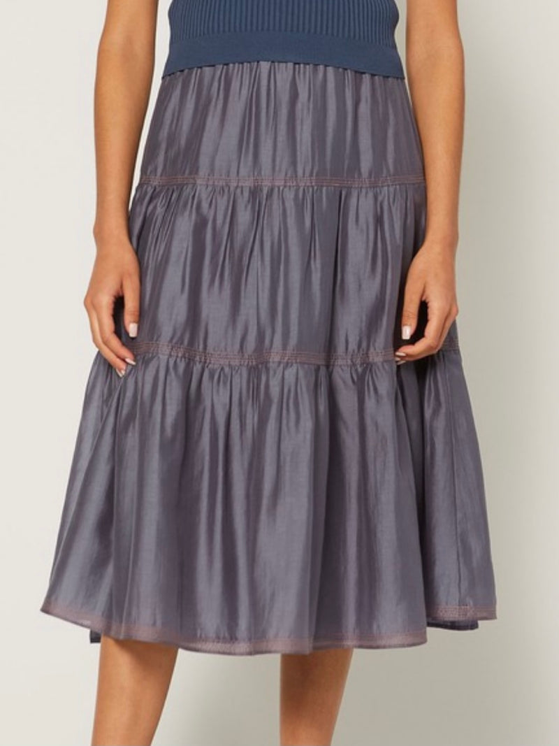 Slate Blue Midi Skirt