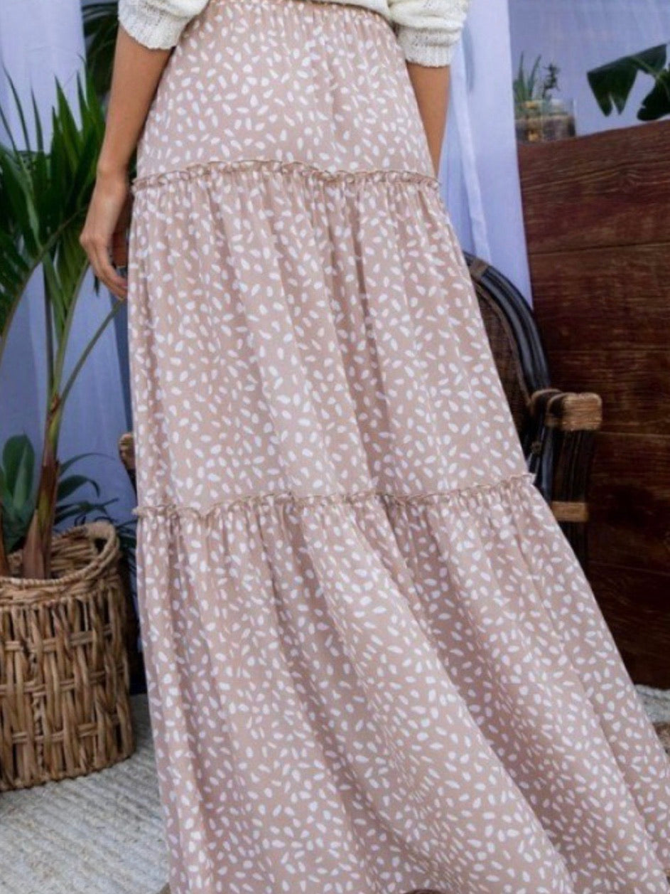 Neutrals Tiered Maxi Skirt