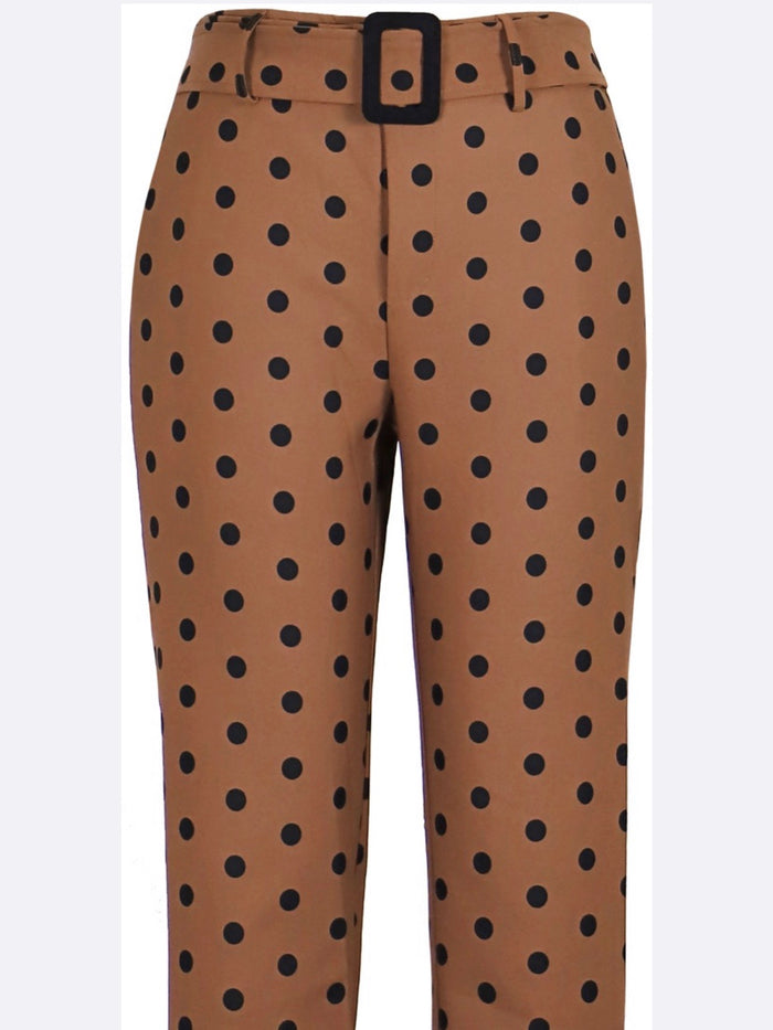 Brown Polka Dot Trouser