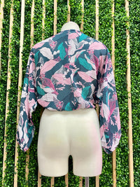 Tropical Jade Front Tie Top