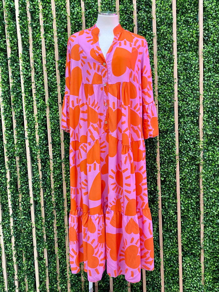 Bright One Size Heart Maxi