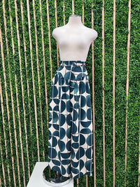 Dark Green GEo Wide Leg Pants