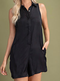 Black Sleeveless Loose Fit Romper