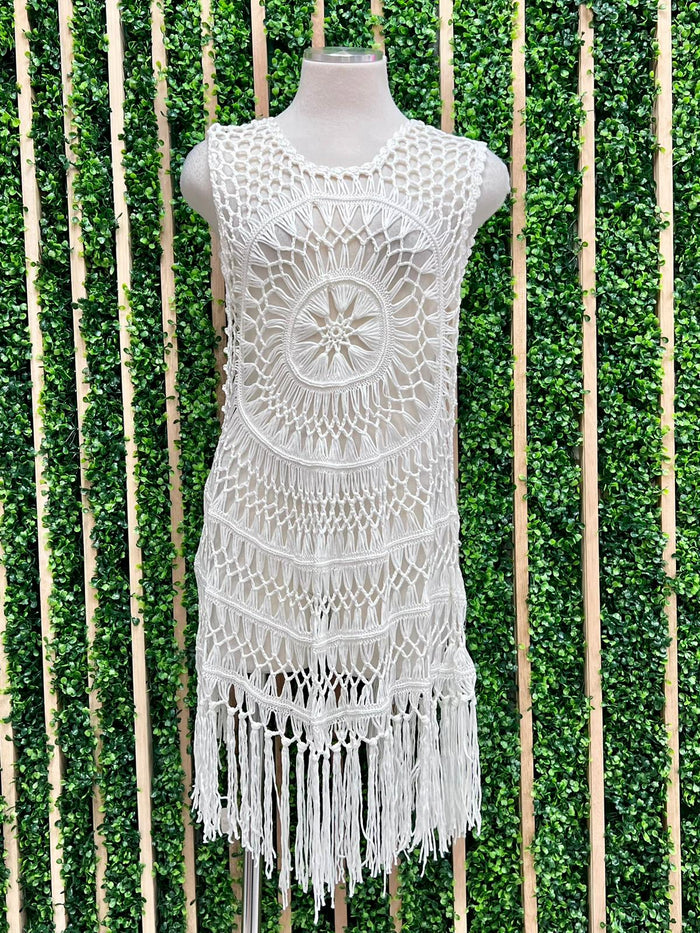 Beautiful Sleeveless Crochet Coverup