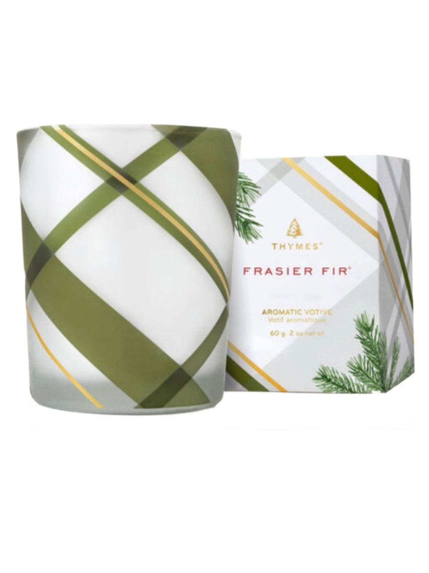 Frasier Fir Frosted Plaid Medium Candle