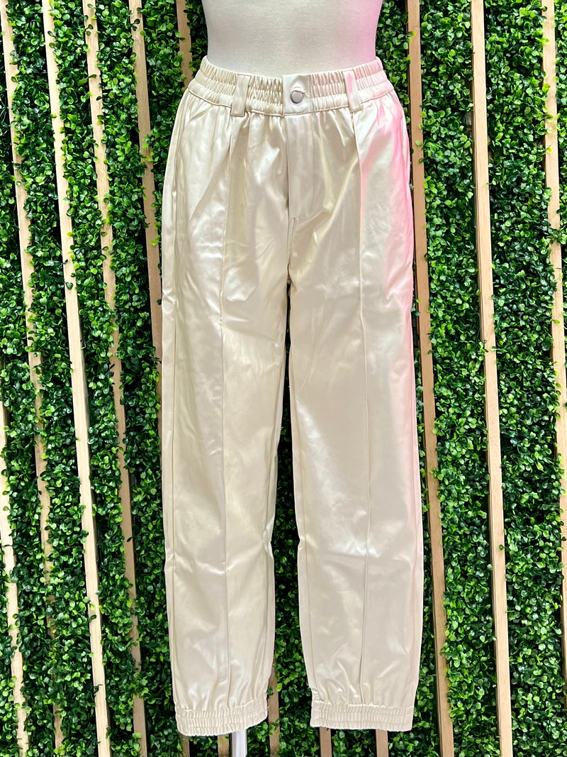 Pearl Pleather Jogger