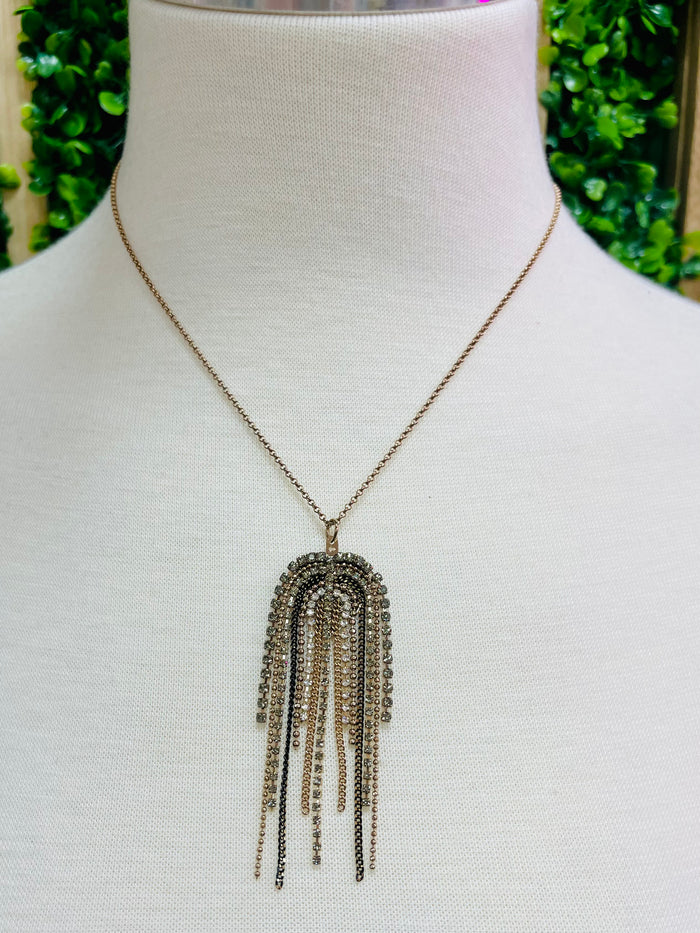 Rhinestone Rain Necklace