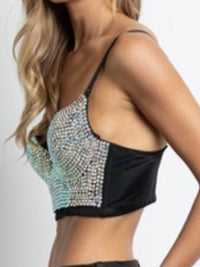 Rhinestone Embellished Cropped Bustier