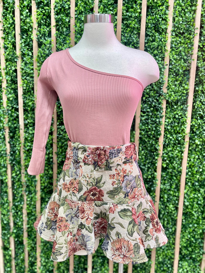 Paisley Floral Jacquard Skirt