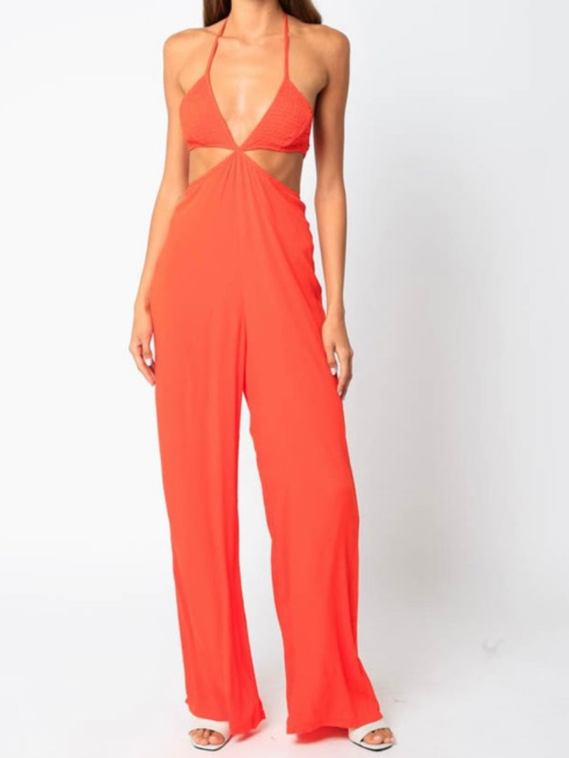 Delicate Halter Cutout Jumpsuit