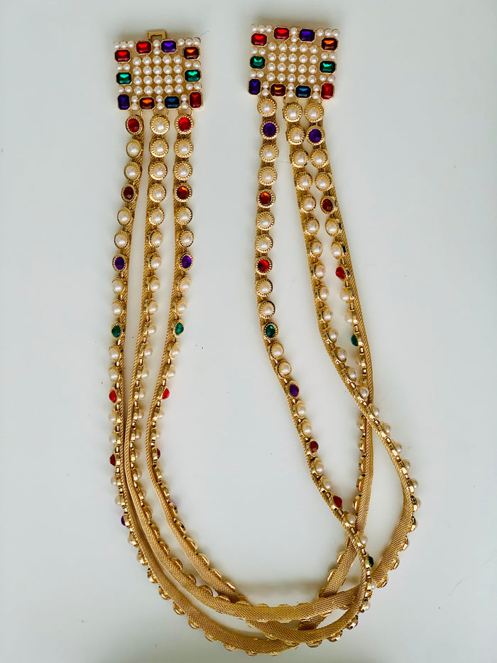 Pearl Color Crystals Belt