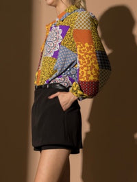 Purple Paisley Print Blouse