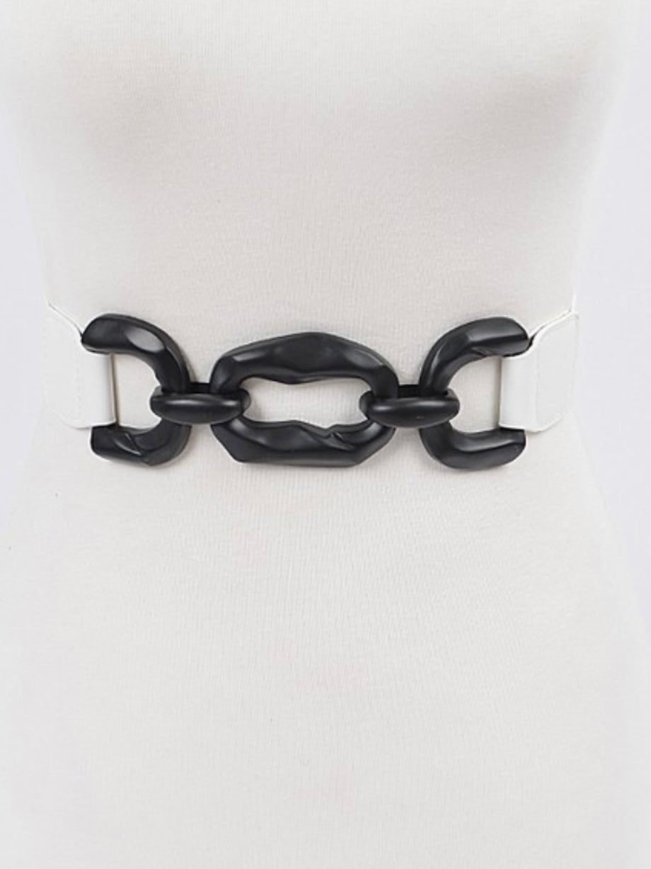Hammered Buckle Elastic Belt