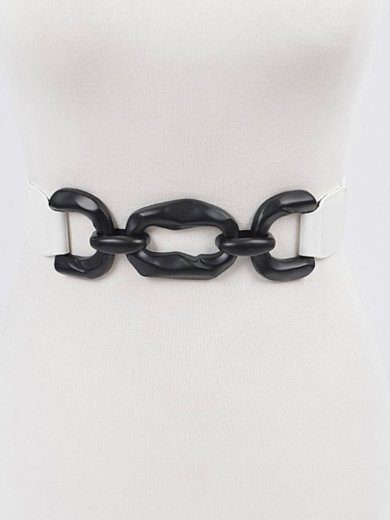 Hammered Buckle Elastic Belt