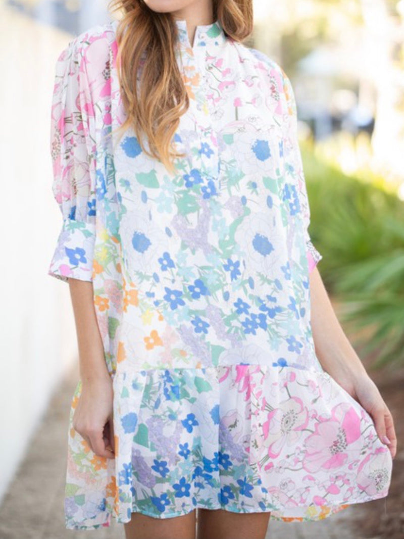 Floral Drop Waist Dress