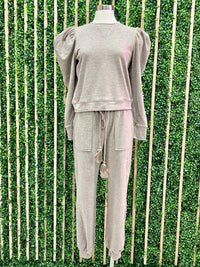 Mocha Balloon Sleeve / Jogger Set