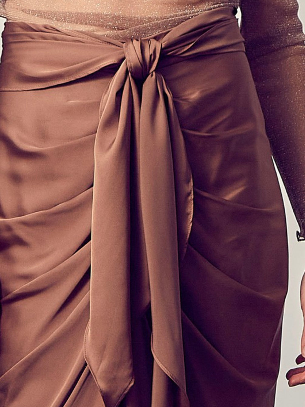 Elegant Front Tie Midi Skirt