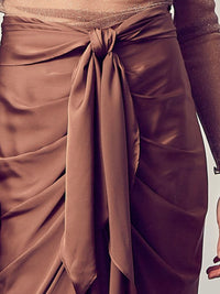 Elegant Front Tie Midi Skirt