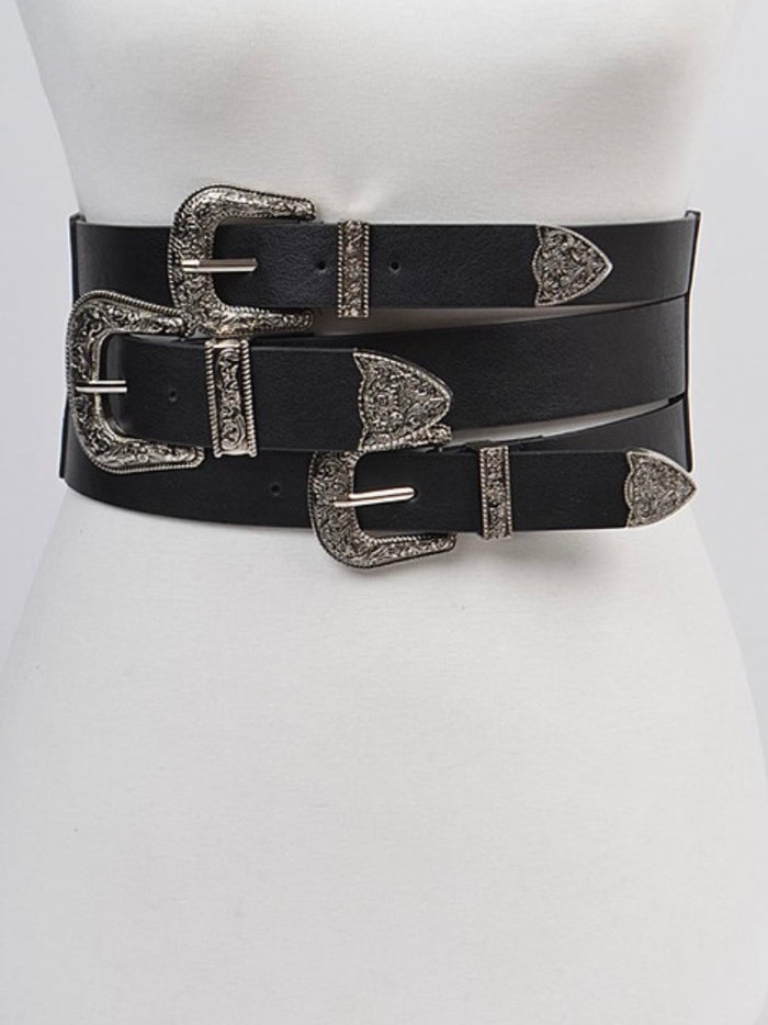 Triple Buckle Elastic Belt