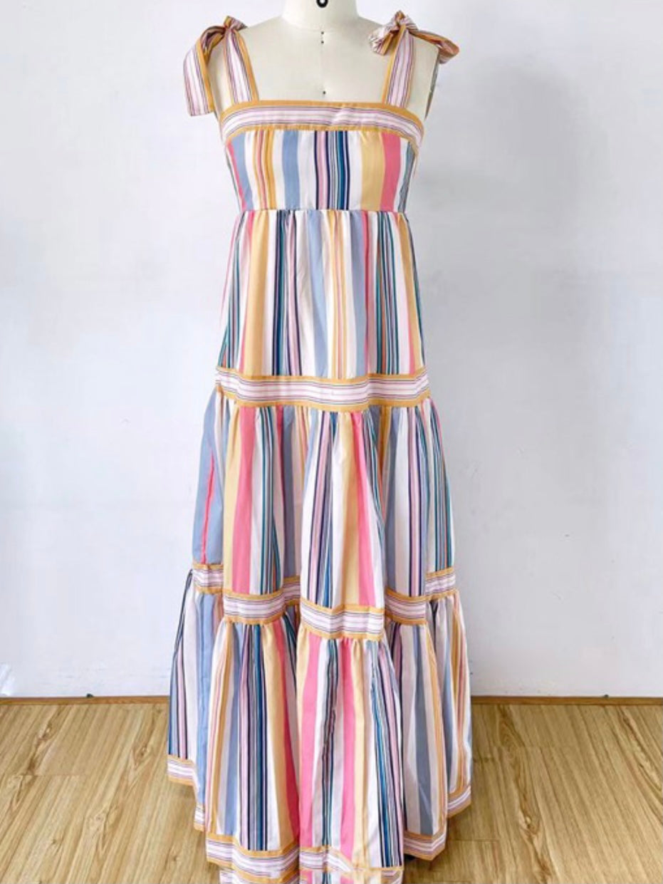 Whimsical Shoulder Tie Maxi