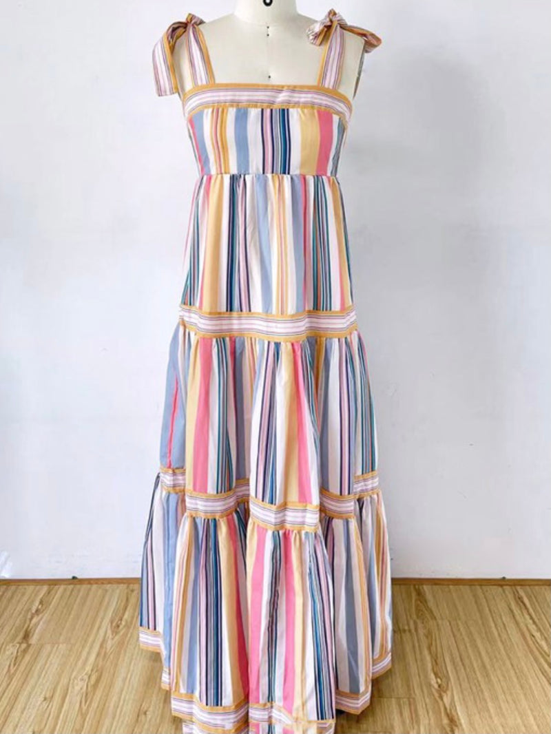 Whimsical Shoulder Tie Maxi