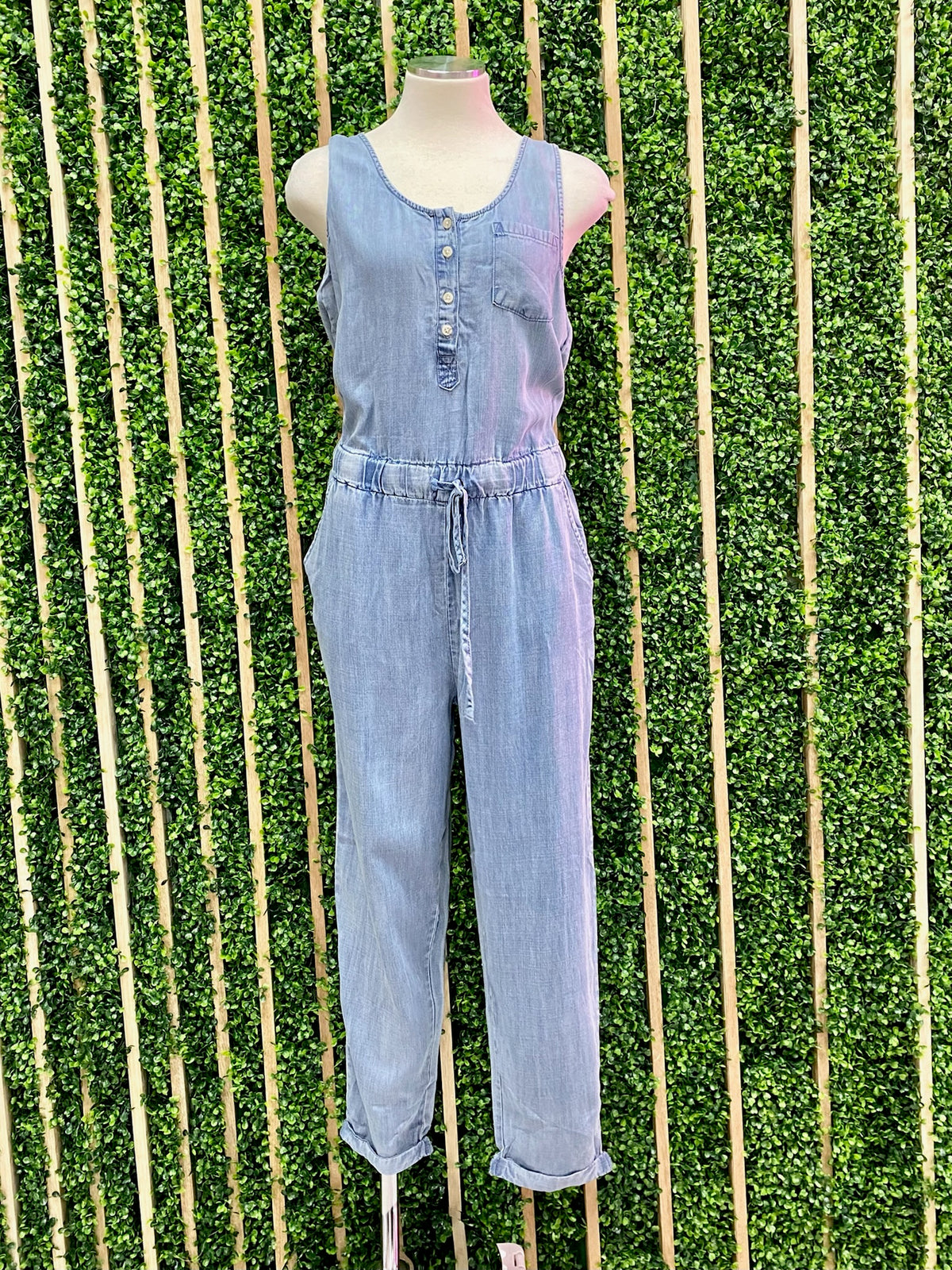 Light Denim Jogger Jumpsuit