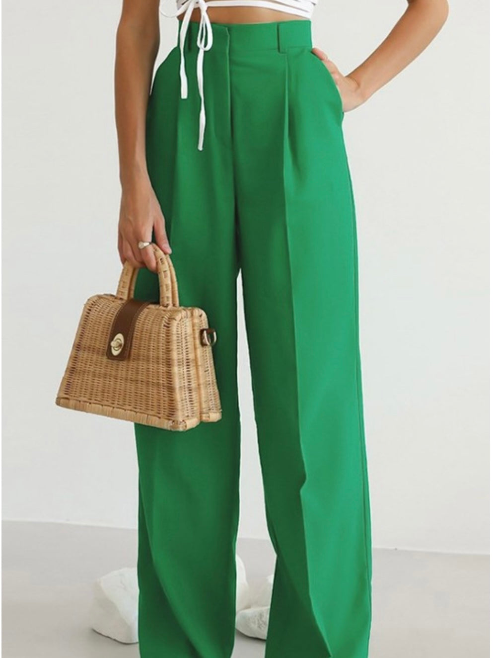 Green High Waisted Palazzo