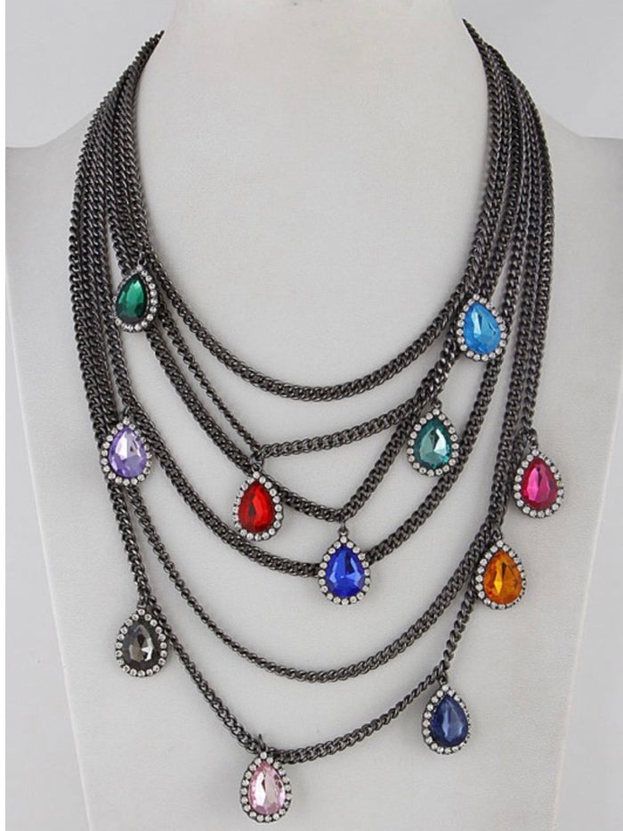 Chain Jewel Statement Necklace