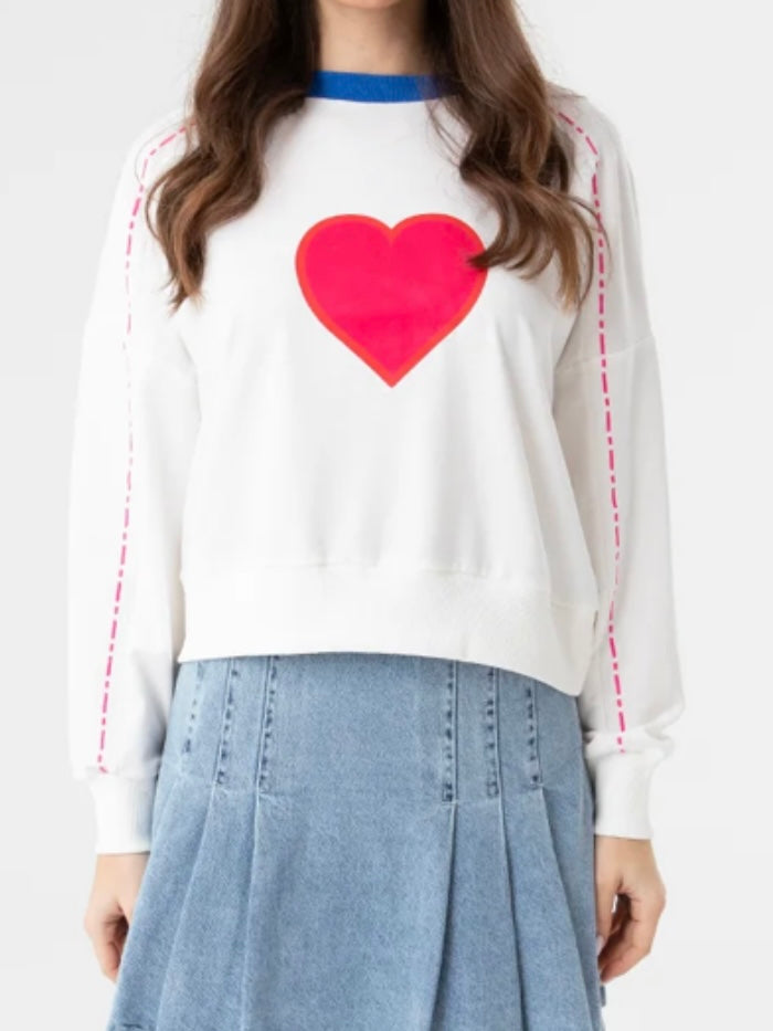 Heart Embroidered Sweeatshirt