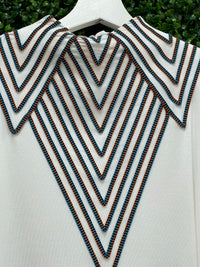 Ribbon Detail High Neck Blouse